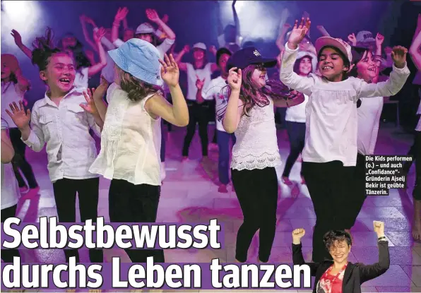  ??  ?? Die Kids performen (o.) – und auch „Confidance“Gründerin Ajselj Bekir ist geübte Tänzerin.