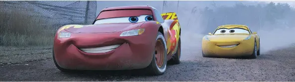  ??  ?? Cars 3 tries hard to be heartfelt, but sadly Lightning McQueen, voiced by Owen Wilson, and Cruz Ramirez, voiced by Cristela Alonzo, have almost zero chemistry.