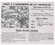  ??  ?? Ce bulletin qui donne les tarifs pour passer le brevet de pilote de tourisme (3 650 francs de l’époque) a été publié dans la revue « Envols », première publicatio­n de l’Aéro-club de Mantes et éditée en 1933.