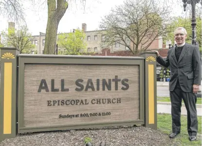  ?? TYLER LARIVIERE/SUN-TIMES PHOTOS ?? Stephen Applegate became pastor at All Saints Episcopal Church just as the pandemic hit the city.