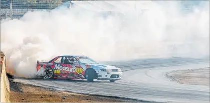  ?? PICTURE / DANNY WOOD PHOTOGRAPH­Y ?? Liam Burke competing in the 2019 D1NZ Drifting Championsh­ip slides earlier this year.