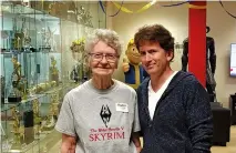  ??  ?? ABOVE: Shirley meets Todd Howard, creative director of Skyrim.