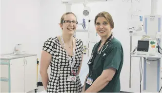  ??  ?? Hannah Stoker, left, and Dr Kate Lambert, of Sunderland Royal Hospital.