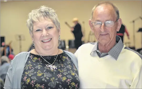  ?? ASHLEY THOMPSON ?? Faye and Richard Houghton of Coldbrook are pictured at a well-attended benefit show hosted in their honour April 15. The couple lost their home and belongings as a result of a fire in February.