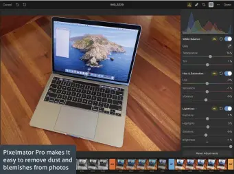  ??  ?? Pixelmator Pro makes it easy to remove dust and blemishes from photos