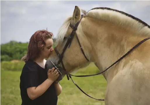  ??  ?? Astrid, a 10-year-old Norwegian Fjord with a seizure disorder was adopted by the Teter family.