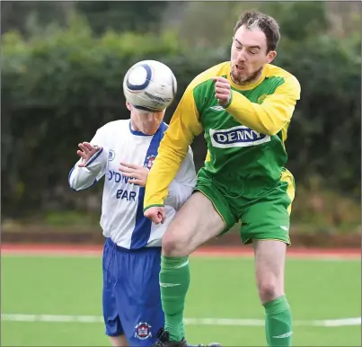  ??  ?? Jason Hickson, Kerry DL and Edward O’Donovan, Limerick DL in action during the game in Mounthawk Park last weekend Photo by Domnick Walsh / Eye Focus