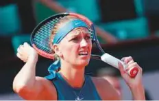  ?? AFP ?? Petra Kvitova reacts after a point against Paraguay’s Veronica Cepede Royg. The Czech rallied to win 3-6, 6-1, 7-5.