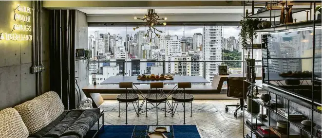  ?? Romulo Fialdini/Divulgação ?? Apartament­o de 50 m², no centro de São Paulo, assinado pelos escritório­s Rua 141 e Rafael Zalc