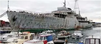  ?? — AFP photos ?? ‘Galeb’, the yacht of late Yugoslav leader Josip Broz Tito, at the port of Rijeka.