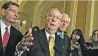  ?? ASSOCIATED PRESS FILE PHOTO ?? Senate Majority Leader Mitch McConnell, R-Ky., center, said there had been ‘gazillions of hearings’ on health care reform over the years — a less-than-precise tabulation that offered little comfort to Democrats who want hearings held now, in this...