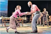  ??  ?? Moving forward: Matthew Warchus and Kate Varah outside the Old Vic which is 200 years old. Below, former artistic director Kevin Spacey, who is now being investigat­ed by Scotland Yard. Warchus is particular­ly proud of Girl from the North Country, above