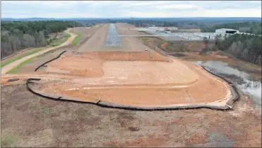  ?? Contribute­d by Mike Gintoli/aulick engineerin­g ?? This additional space at the end of the runway at Cornelius Moore Field will be grassed over and used as emergency overrun when the extension project is completed.