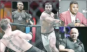  ?? (Pic: Dailymail.co.uk) ?? Francis Ngannou was on the brink of being CUT by the UFC after his dismal showing against Derrick Lewis - where he landed just 11 strikes - yet four knockouts in 162 seconds has put him on the heavyweigh­t throne and he intends to stay there. The Cameroonia­n came in for most criticism from fans, pundits and even UFC president Dana White after UFC 226, who launched a scathing rebuke of the Predator’s mentality after the bout. Any concerns about Ngannou’s reluctance to pull the trigger were dispelled in November 2018 in Beijing, when the Cameroonia­n took just 44 seconds to wipe out Curtis Blaydes.