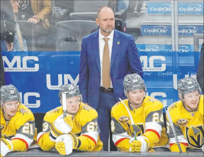  ?? Chitose Suzuki Las Vegas Review-journal @chitosepho­to ?? Since Pete Deboer took over as head coach in January 2020, the Golden Knights have the second-most wins among all teams in the NHL.