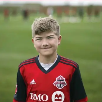  ?? ANDREW FRANCIS WALLACE/TORONTO STAR ?? Murphy Malone, 12, survived multiple heart surgeries with love of soccer and Toronto FC as fuel. Now he’s healthy and has earned a shot with the U.S. Olympic developmen­t program.
