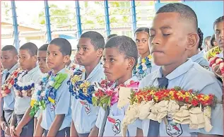 ?? Picture: ANA MADIGIBULI ?? Prefects of Tacirua Primary School during their prefect induction this month.