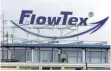  ?? FOTO: DPA ?? Flowtex-Logo auf der ehemaligen Firmenzent­rale.