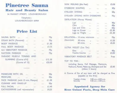  ??  ?? Price lists from the salon’s ealy days