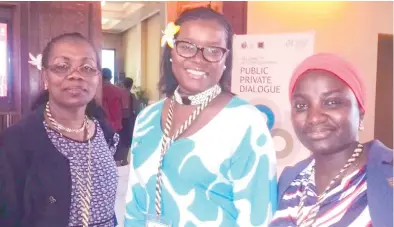  ?? Photo: CHARLES CHAMBERS. ?? Delegates attending the Alliance For Financial Inclusion forum included (from left) Gertrudes Tovela and Aurora Bila from Mozambique and Zainab Katune of Nigeria at the Sheraton Fiji Resort.