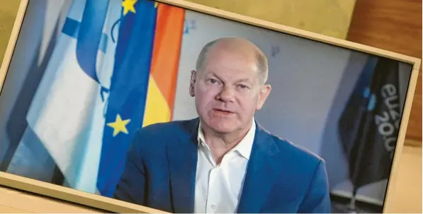  ?? Fotos: Ulrich Wagner ?? Der Mann will Kanzler werden: Bundesfina­nzminister Olaf Scholz (SPD) im Live-interview mit unserer Redaktion.