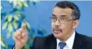  ??  ?? Tedros Adhanom Ghebreyesu­s, Ethiopian former Minister of Health