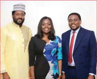  ??  ?? L-R: Hon Desmond Elliot, Member Lagos State House of Assembly, Love Idoko, Founder Activate Success Int’l Foundation, Mr. Michael Nwoseh, Head Youth Segment FCMB
