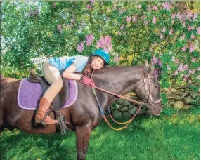  ?? Dave Clark / Contribute­d photo ?? Little Britches rider Ruby Loeffler on Taz. Little Britches will hold an online fundraisin­g auction Sept. 20 - Oct. 4.