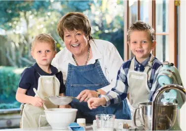  ??  ?? You’re never too young to learn basic cooking skills and Jo encourages her grandsons, Lucas (left) and Leroy, to help out in the kitchen.