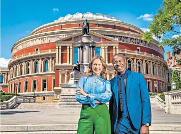  ?? ?? Katie Derham and Clive Myrie host the First Night of the Proms (above); the Duchess of Cornwall edits Country Life (below, left)