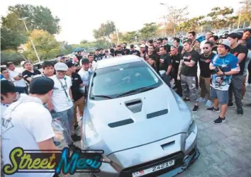  ?? Courtesy: Street Meet Abu Dhabi ?? Car enthusiast­s at one of the regular gatherings of the group. It is organising its second major event in October at Abu Dhabi City Golf Club. It’s going to be a big cars show competitio­n.