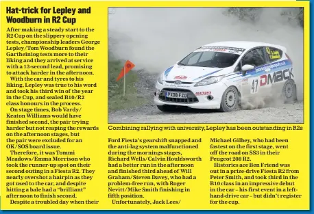  ??  ?? Combining rallying with university, Lepley has been outstandin­g in R2s