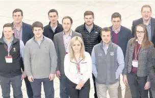  ??  ?? Paul Billington (top row – first left), Andy Venables (middle row – third from left) form part of the line-up with the Co-op’s 2017 Farming Pioneers