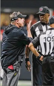  ?? ALYSSA POINTER / ALYSSA.POINTER@AJC.COM ?? “The mistake I made that night was letting my emotions get the best of me,” says New Orleans coach Sean Payton about making a choke sign in the direction of Falcons running back Devonta Freeman on Dec. 7.