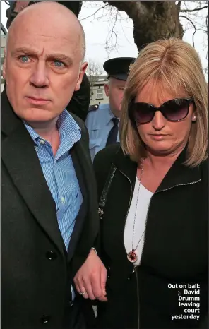  ??  ?? Out on bail:David Drumm leavingcou­rt yesterday
