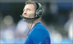  ?? Mark J. Terrill Associated Press ?? RAMS COACH Sean McVay did not wear a happy face often in a 5-12 season.