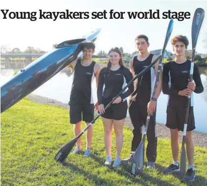  ?? Photo / Supplied ?? Kayakers Daniel Brown (left), Kate Skeels, Damien Da Silva and Julien Da Silva.
