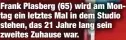  ?? ?? Frank Plasberg (65) wird am Montag ein letztes Mal in dem Studio stehen, das 21 Jahre lang sein zweites Zuhause war.