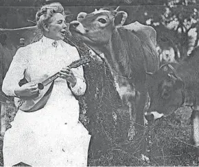  ??  ?? Adda Howie played music for her cows at Sunny Peak Farm in Elm Grove. She spoke around the country as a member of the Wisconsin Farmers’ Institute. For Women’s History Month, Amber McComish created the Lady Howie gelato flavor. The specialty flavor will be available through May 1.