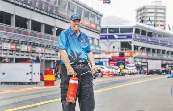  ?? Picture: JERAD WILLIAMS ?? Former profession­al firefighte­r Allan Young has been volunteeri­ng at motorsport­s events around the country since 1979.