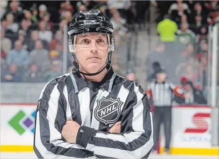  ?? BRUCE KLUCKHOHN SPECIAL TO THE ST. CATHARINES STANDARD ?? Brad Kovachik, an NHL linesman who lives in Fort Erie, has officiated in 147 playoff games in his 22-year career.