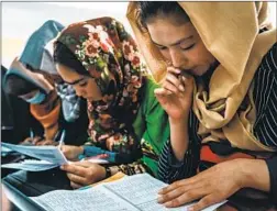  ?? Marcus Yam Los Angeles Times ?? STUDENTS prepare for the university placement exam known as the Kankor at a private tutoring center in Bamian in central Afghanista­n.