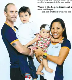  ??  ?? THE BROWN FAMILY (from right) Coach Ani with daughter Amaya, son Dash, and husband Dan Brown.