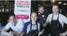  ??  ?? Staff at The Good Son restaurant in Toronto getting ready
to celebrate Small Business Saturday on Oct. 25.