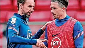  ?? GETTY IMAGES ?? Starter’s orders? Grealish talking to Southgate yesterday