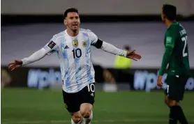  ?? AFP ?? Messi es el máximo goleador de seleccione­s sudamerica­nas.