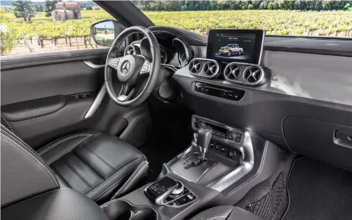  ??  ?? above The interior will have a mix of familiar Benz elements – Comand system, steering wheel, control pad and instrument­ation – with some Nissan-shared bits seen on the 4WD selector panel.