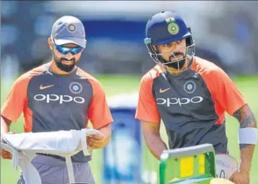  ?? AFP ?? India vice captain Ajinkya Rahane (left) and captain Virat Kohli during a practice session at Lord’s on Tuesday.