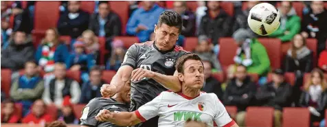  ?? Foto: Ulrich Wagner ?? Das letzte Heimspiel gegen den FC Bayern München verlor der FCA im Oktober 2016 mit 1:3.