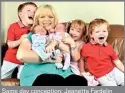  ??  ?? Same day conception: Jeanette Fardelin and her IVF quintuplet­s, born six years apart, but were conceived on the same day